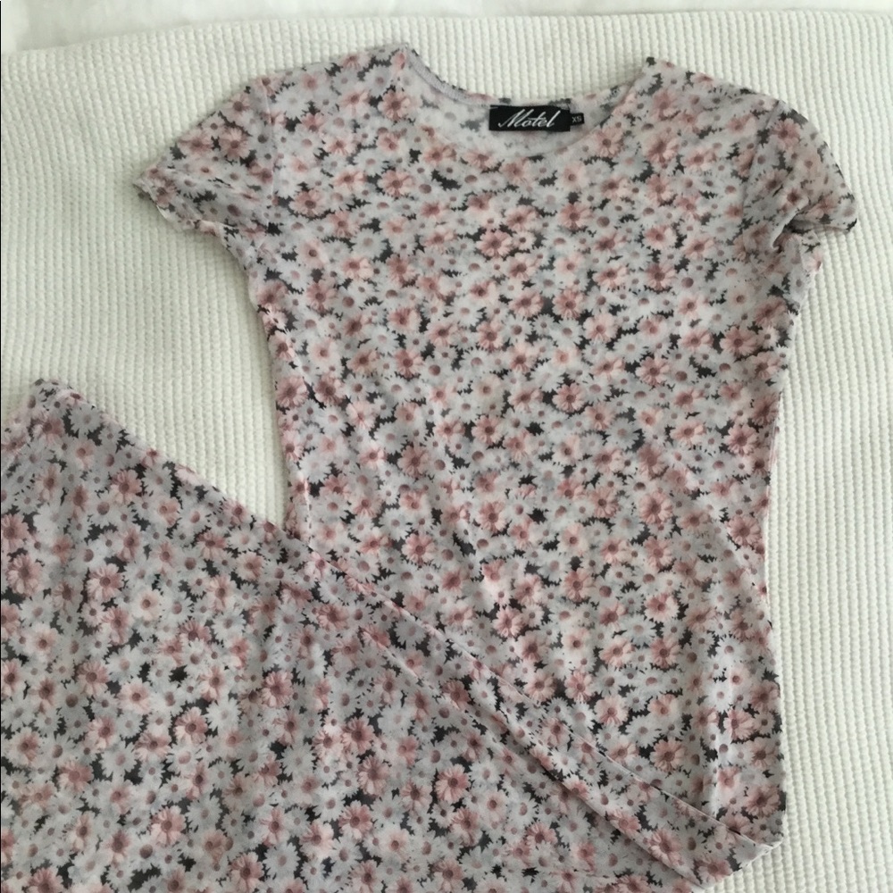Motel sheer tee tube dress XS